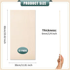 12 Pack 12 x 24 x 1/4 Inch-6mm Thick Basswood Sheets - Image 2
