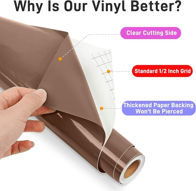 12'' x 42Ft Glossy Brown Permanent Vinyl Roll - Image 2