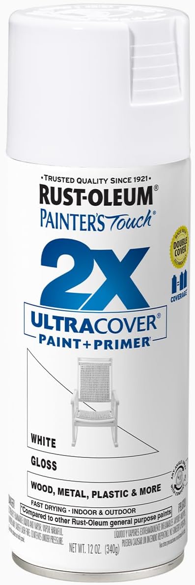 Rust-Oleum Painter's Touch 2X Ultra Cover Spray Paint, Gloss White | Indoor and - Image 2
