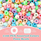QPIXVB 1100PCS Pony Beads, Beads - Image 2