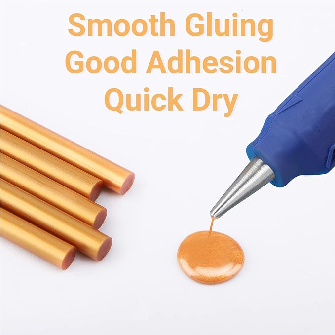ENPOINT 120pcs Metallic Gold Hot Glue Sticks Mini - Image 3