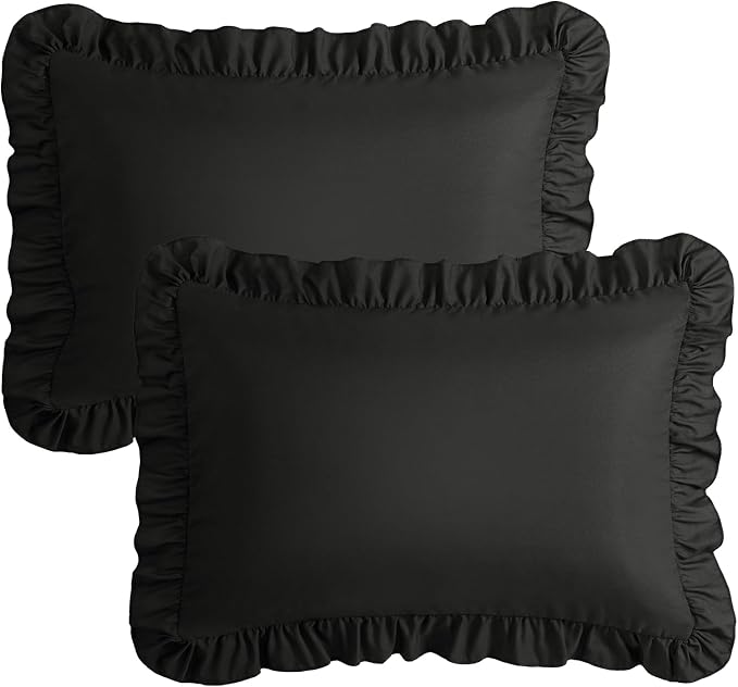 KKJIAF Ruffle Pillow Cases Queen Size Set of 2, Ruffled Pillow Covers - Image 7