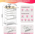 Goovilla Rolling Cart with Drawers, Utility Cart Organizer With 5 Removable - Image 2