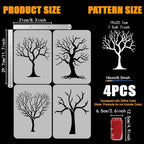 FINGERINSPIRE 4Pcs Tree Branches Painting Stencil - Image 2
