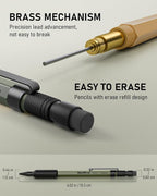 Nicpro 3 PCS 1.3 mm Mechanical Pencil Set 3 Colors - Image 4