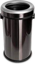 65 Liter / 17 Gallon Open Top Trash Can, Elegant Black Finish