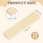 MECCANIXITY 10Pcs Wood Strips Slats, 11/32" x 7/8" x 4" Thin Wood Sticks Flat - Image 2