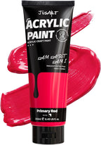 JusArt Red Acrylic Paint, 8.45oz/250ml Large Tube, Heavy Body Rich Pigment by JusArt%7CCreativeArtSupplies