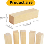 10 Pack Basswood Carving Blocks, Unfinished Wood Whittling Blocks - Image 2