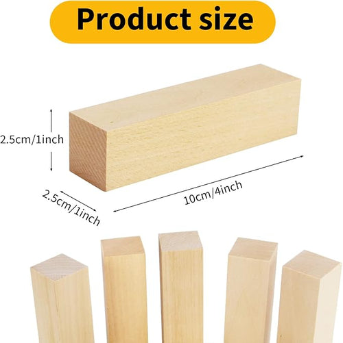 10 Pack Basswood Carving Blocks, Unfinished Wood Whittling Blocks - Image 2
