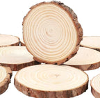 Unfinished Natural with Tree Bark Wood Slices 30 Pcs 2.4"-2.8" inch Disc - Image 2