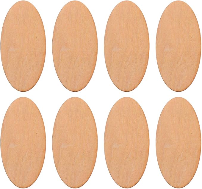 EXCEART Unfinished Wooden Oval Slices 40 Pieces 2.36X1.18 Inches Smooth by EXCEART