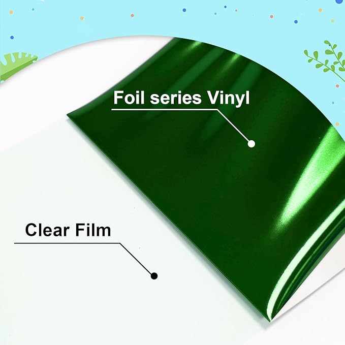 Metallic Green Sheet Foil Heat Transfer Vinyl, 12Inch x 6Ft Stamping foil - Image 3
