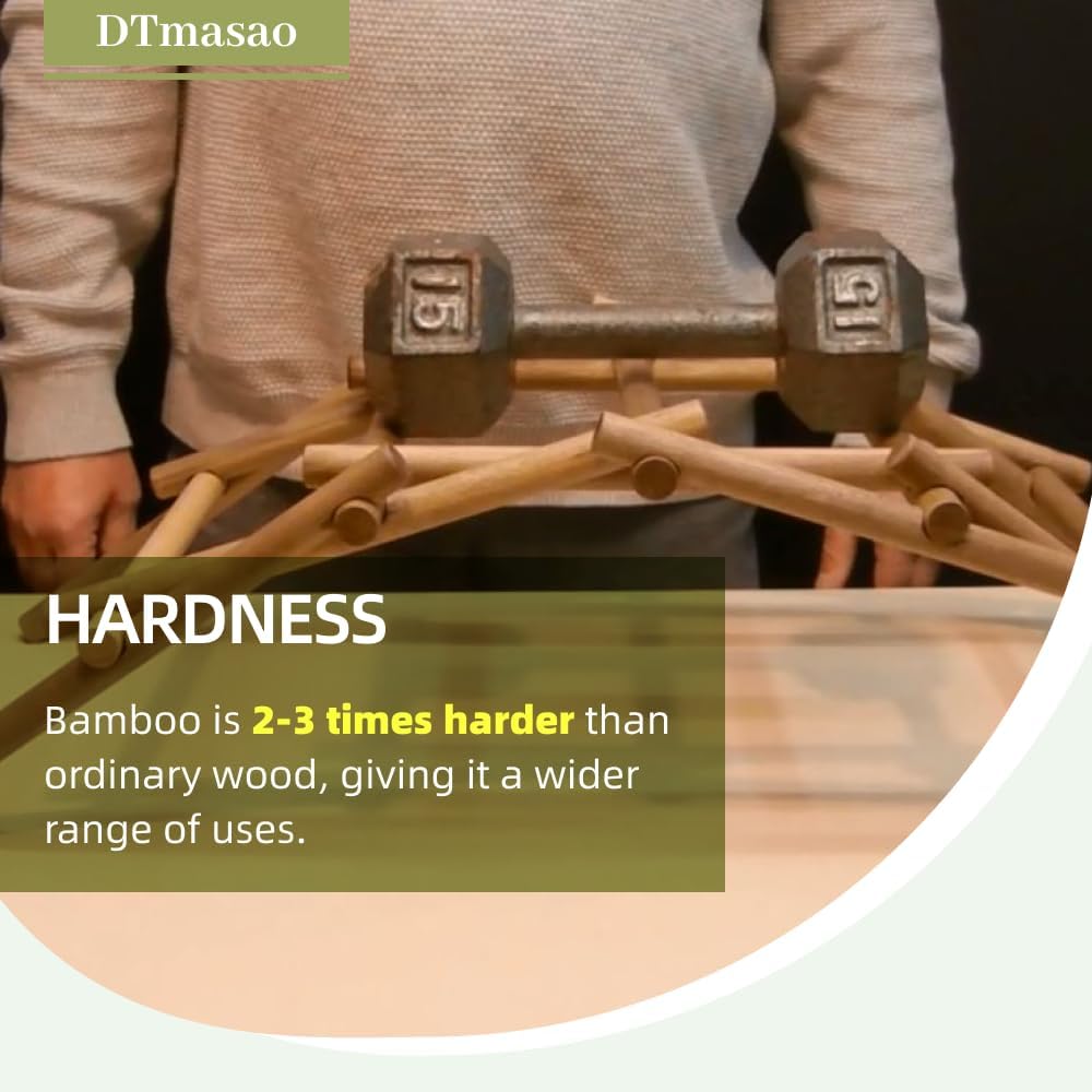 3/8 x 6 Inch 50 PCS Dowel Rods Wood Sticks Wooden Dowel Rods - Unfinished Bamboo Sticks - for Crafts and DIYers