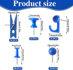 BESARME 200 Pcs Push Pins for Bulletin Board, Thumb Tacks for Cork Board | Blue - Image 2
