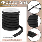 BENECREAT 16.4FT Half Round EVA Foam Dowel, 0.41inch Wide Craft Foam Stick - Image 2