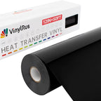 VinylRus Heat Transfer Vinyl-12” x 50ft Black Iron on Vinyl Roll by VinylRus