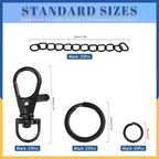 Glarks 125pcs Black Keychain Making Kit, Keychain Craft Supplies Including Key - Image 2