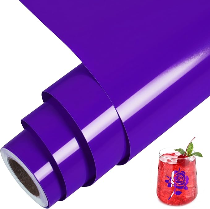 TORC Purple Permanent Vinyl 12" x 14 FT Glossy Purple Adhesive Vinyl Roll by TORC