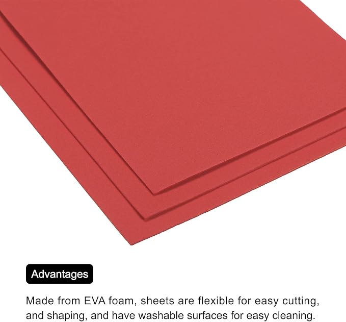MECCANIXITY EVA Foam Sheets Red 7.6 Inch x 5.9 Inch 2mm Thickness - Image 5