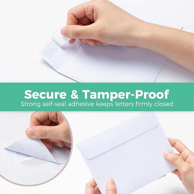 Ohuhu 4x6 Blank White Cards and Self-Seal Envelopes 100 Pack - Image 7