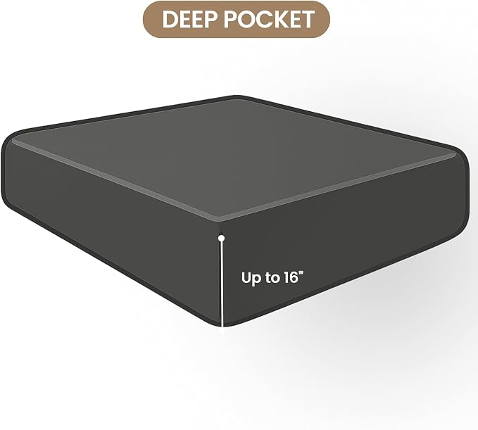 ROSE&RISY Black King Fitted Sheet, Soft and Breathable - Image 2