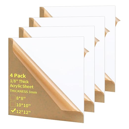 1/8 Thick 12 x 12 inch Acrylic Sheets by gdhwcxl
