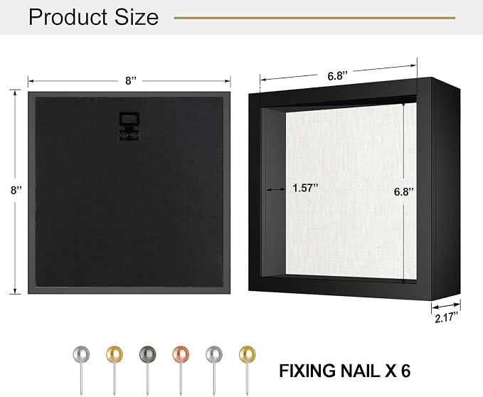 8x8 Shadow Box Frame with Linen Back - Image 6