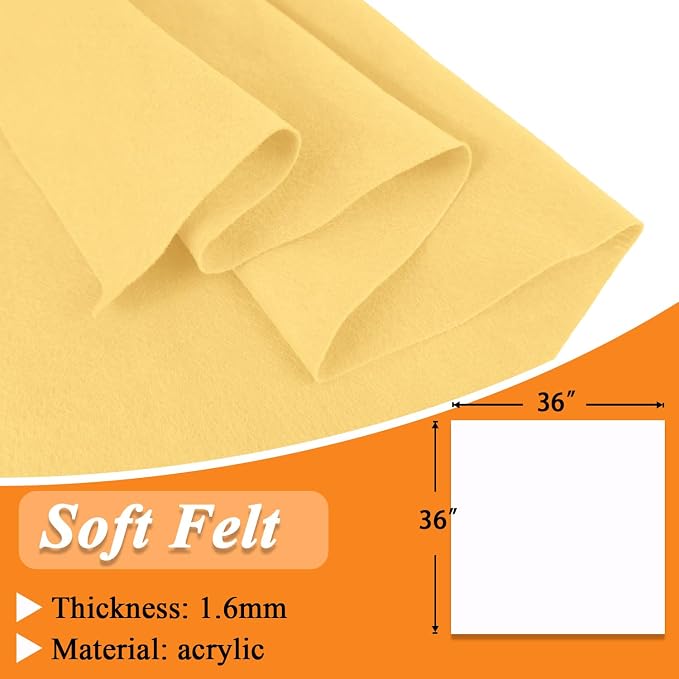 IONTACH 36" X 36" Soft Felt Fabric 1.6mm Thick | Felt Sheets - Image 3