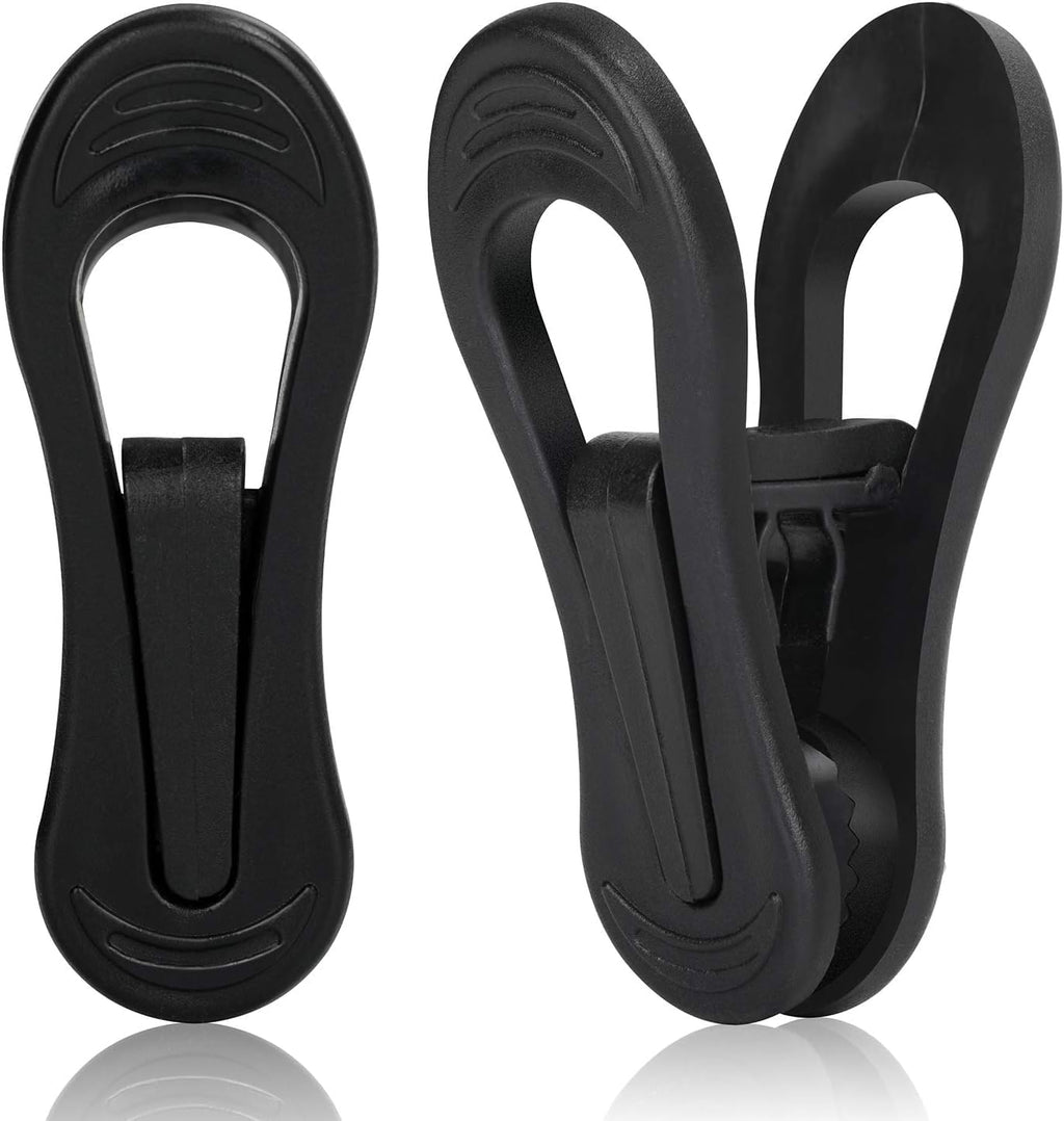 Tinfol 50pc Plastic Coat Hanger Clips, Black Strong Pinch Grip Finger Clips for Skirt Pant Hangers, Multi-Purpose Clothes Hanger Clip for Rounded Hangers