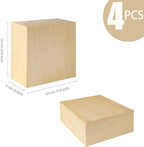 4 Pack Unfinished Basswood Blocks - Image 2