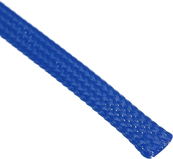 uxcell PET Expandable Sleeving 25ft 1/4" Blue Cable Management Sleeve Cord - Image 2
