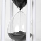 BELLAWARE Hourglass Timer with Black Sand, 60 Minute White Wood Sand Timer | - Image 4