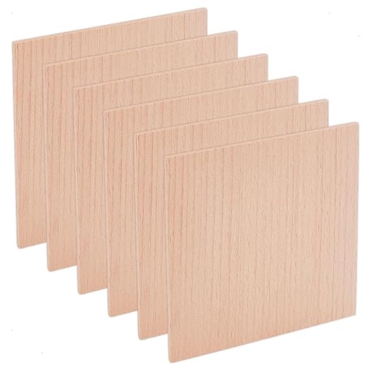 OLYCRAFT 6Pcs 4x4 Inch Balsa Wood Sheets 2.5mm Thickness Unfinished Beech Wood by OLYCRAFT