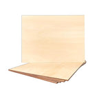 5 Pack Unfinished Basswood Sheet 12x16x3/16 Inch Thick Plywood Board Wooden by Cregugua