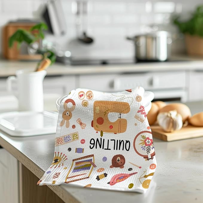 Quilters Gifts Kitchen Towels, Sewing Quilting Lovers Gifts Kitchen Towels - Image 4