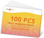 HTVRONT Heat Transfer Paper for Light T Shirts -100 Sheets 8.5x11" Iron on by HTVRONT