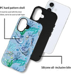 ZHEGAILIAN Case for iPhone 16 Plus, Ocean Stingray Turtle Seahorse Durable - Image 3
