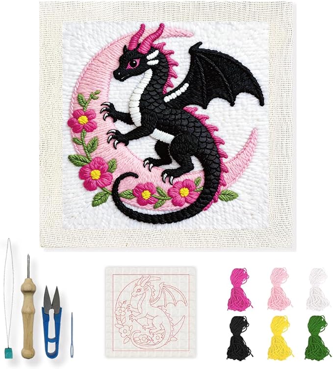INFUNLY Dragon Moon Punch Needle Kit by INFUNLY