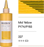 MEEDEN Mid Yellow Acrylic Paint: Matte Finish 250ml/8.45oz Soft Body Bulk - Image 2