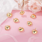 Beebeecraft 1 Box 10Pcs Heart Charm 18K Gold Plated Brass Large Puffy Love - Image 4