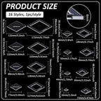 BENECREAT 16 Sizes Diamond Quilting Template, Acrylic Intricate Sewing Machine - Image 2