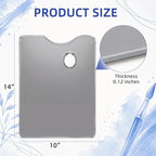 10x14 Inch Natural Grey Tempered Glass Palette, Handy Rectangular Glass Palette - Image 2