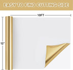 TORC Metallic HTV Heat Transfer Vinyl Roll 12" X 10FT Gold Iron on Vinyl - Image 2