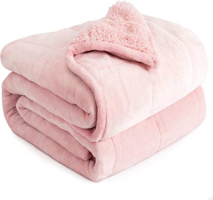 Cottonblue Weighted Blankets 25lbs King Queen Size, Fuzzy Sherpa Fleece by Cottonblue