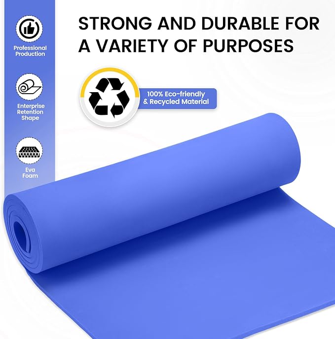 Do²ping Blue Eva Foam Sheets roll, 6mm eva Craft Foam 49''x13.9'' High Density - Image 5