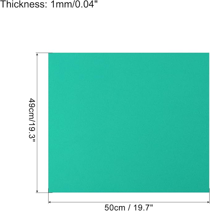 MECCANIXITY EVA Foam Sheets Teal 19.7 Inch x 19.3 Inch 1mm Thick Crafts Foam - Image 2