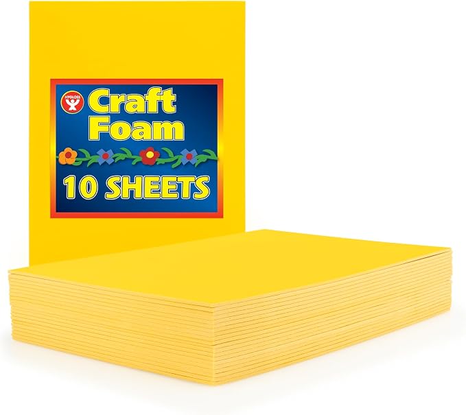 Hygloss Sheets Colorful Foam for DIY Arts & Craft, 12” x 18”, 10 Piece by HyglossProductsInc