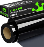VINYL FROG Black Heat Transfer Vinyl Rolls 12" x25ft Black Iron on Vinyl | HTV by VINYLFROG