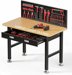 39.4" Workbench with Drawer and Pegboard by Unknown